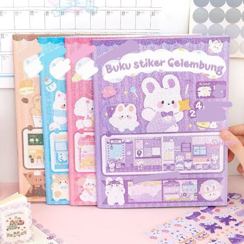 Buku Stiker DIY BEAR Quite Book Beruang Landscape Sticker Ruangan