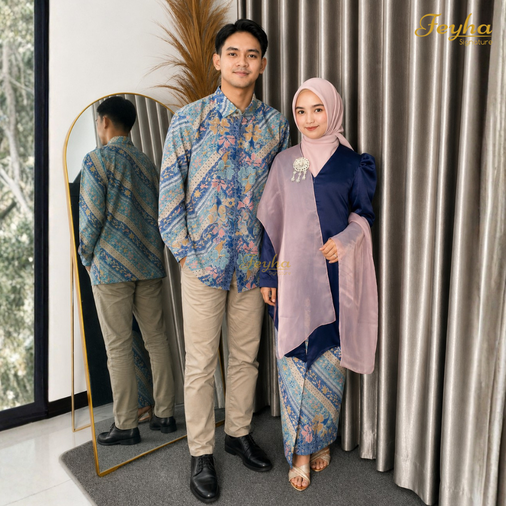 Feyha Signature Baju Batik Couple Pasangan One Set dan Kemeja Sarimbit Batik Keluarga Arunika Series