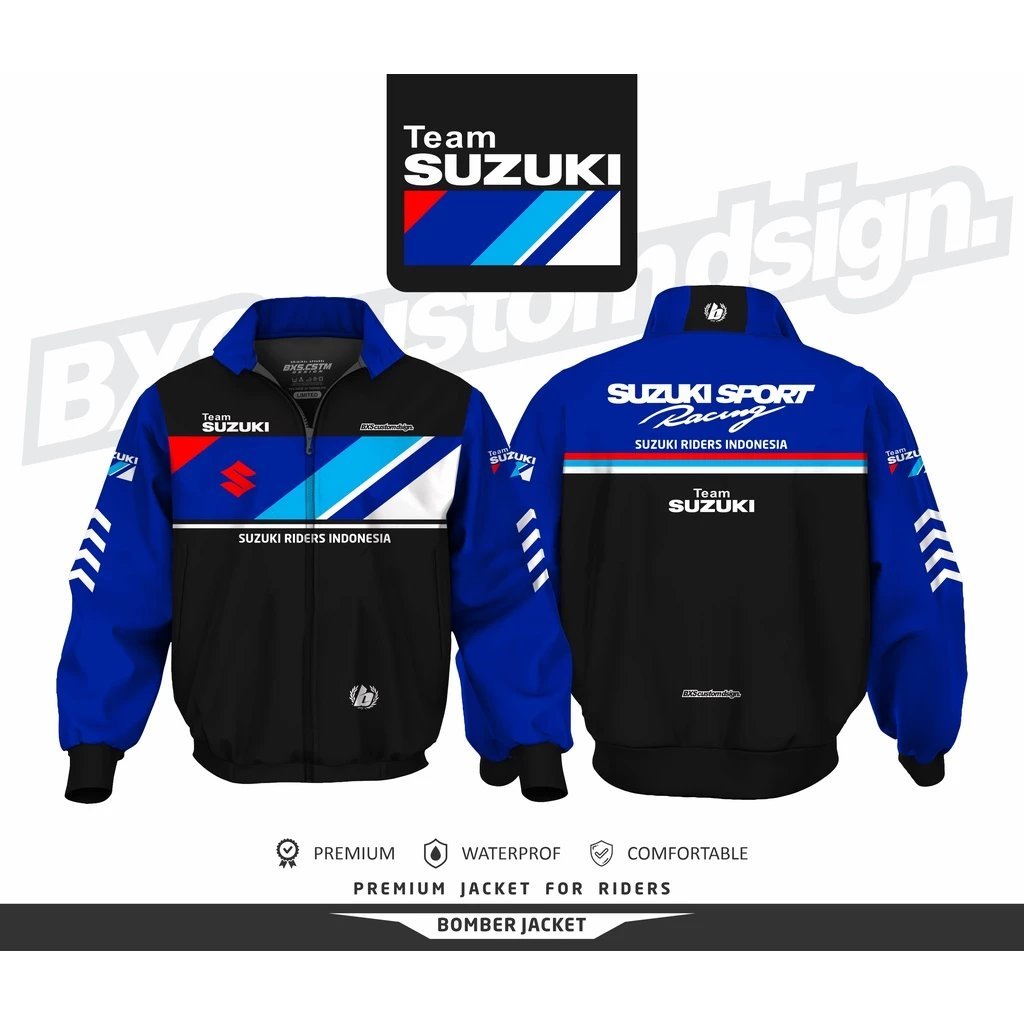 JAKET SUZUKI RIDERS TEAM SUZUKI SATRIA FU | 2TAK | RU | SUZUKI SATRIA 2STROKE UNTUK TOURING DAN RIDI