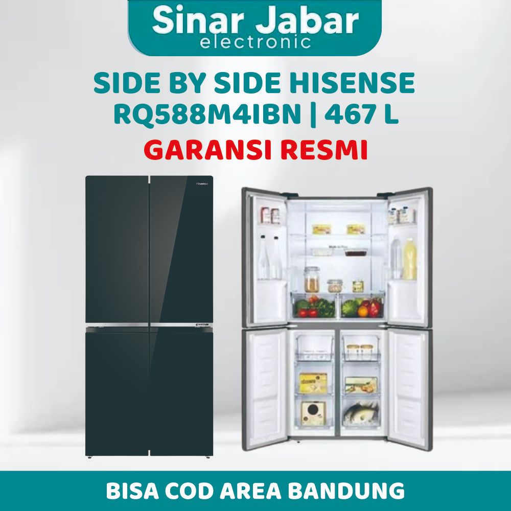 HISENSE RQ558N4IBN RQ556N4IBU KULKAS SIDE BY SIDE MULTI DOOR INVERTER 472 L RQ556 RQ558