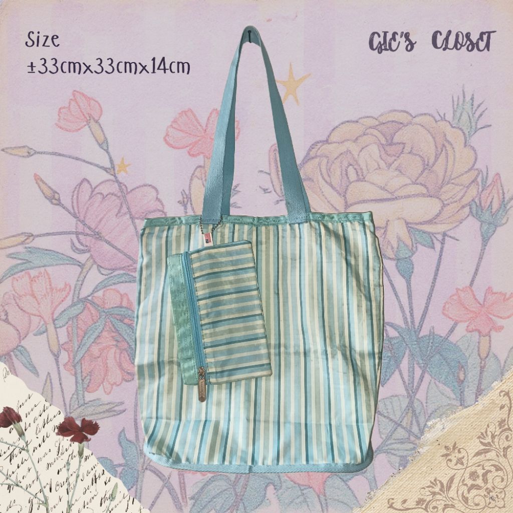 [SALE] Lesportsac Le Sportsac Lespo Totebag Free Pouch Made in USA Preloved pl second | Gie's Closet