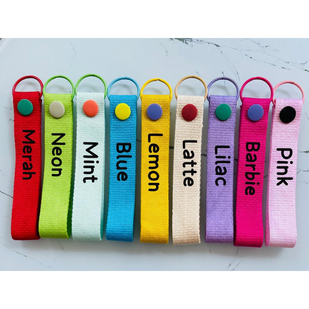Webbing katun polos warna/Tali webbing + Ring