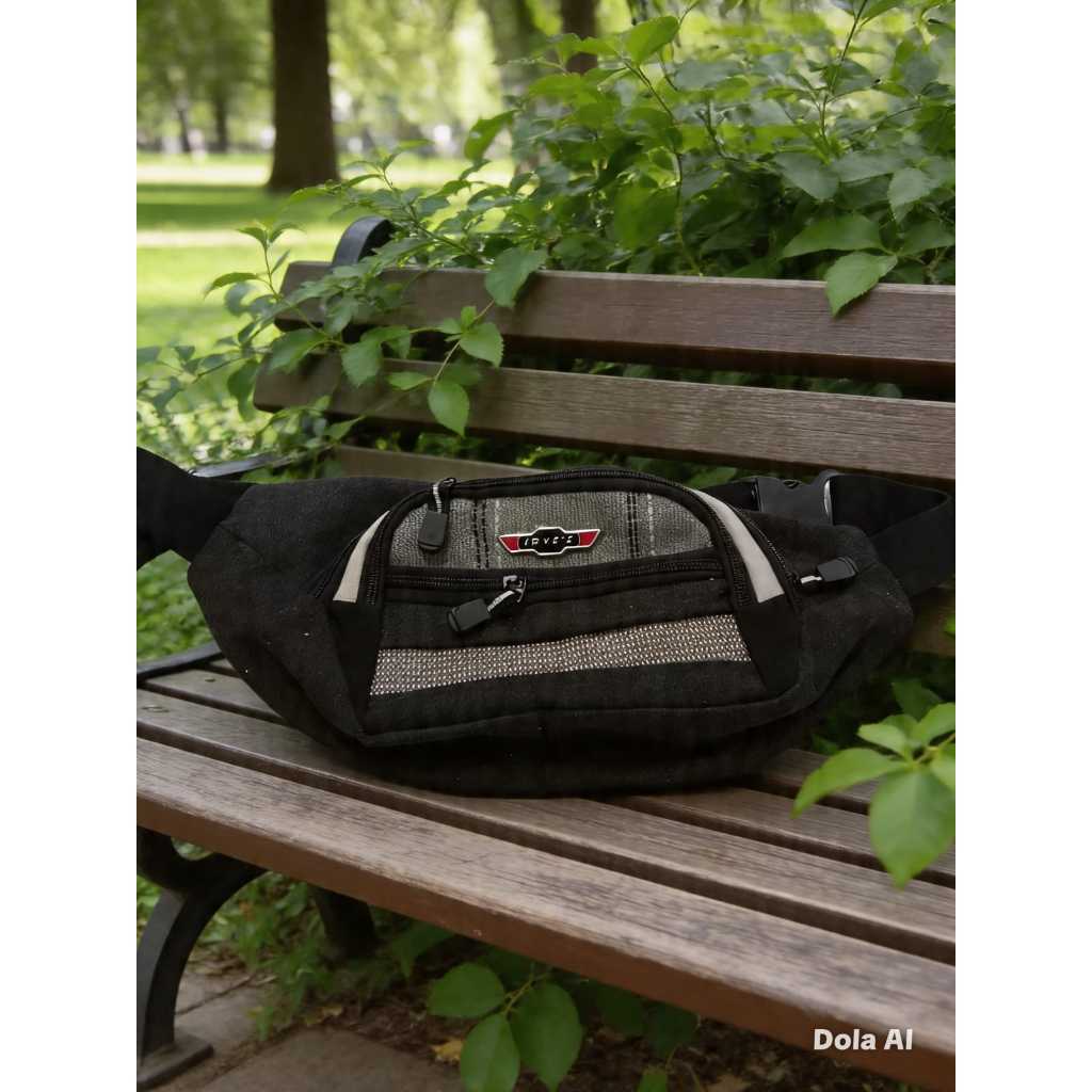TAS SLEMPANG CORDUROY PRIA HITAM MOTIF