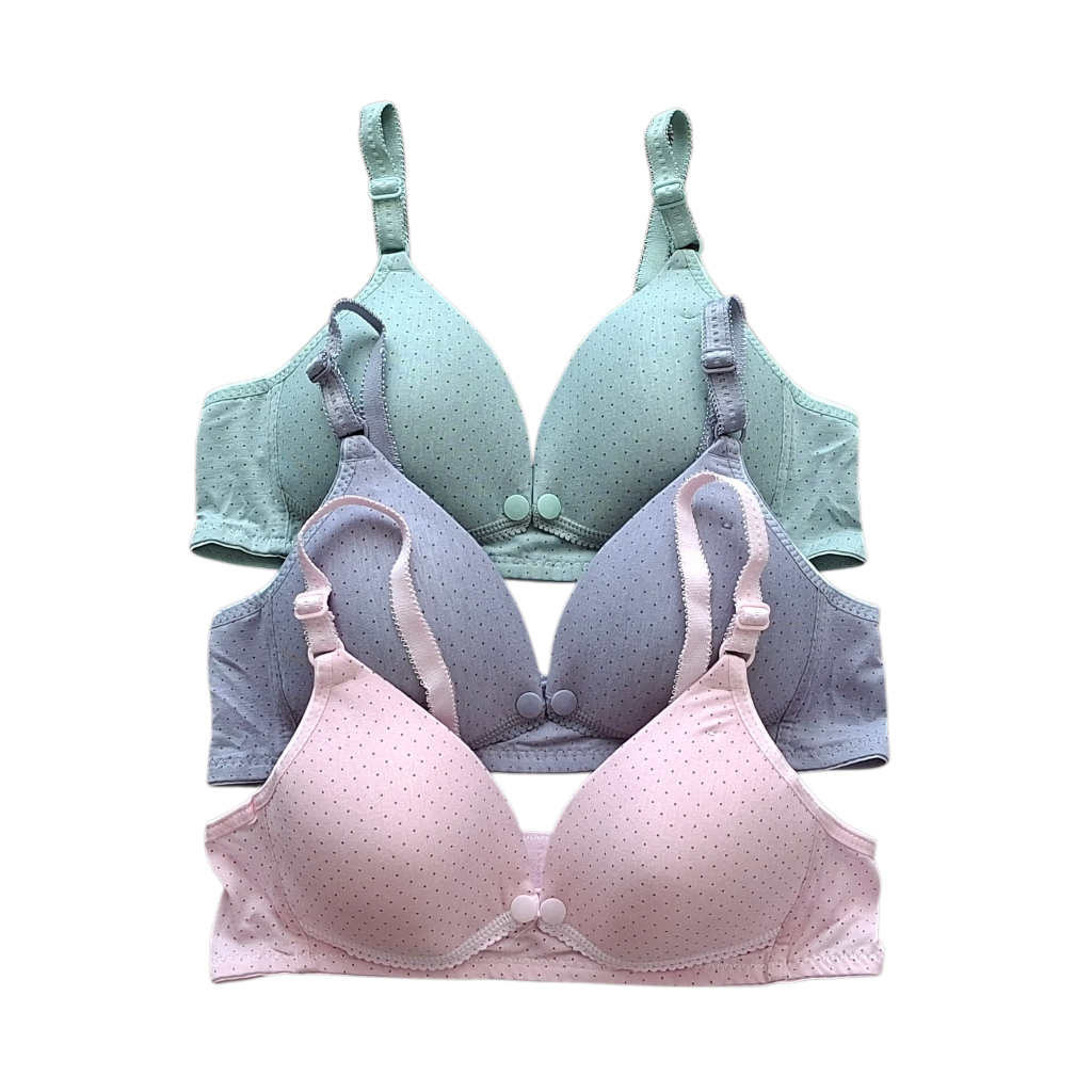 bra menyusui bh katun motif bintik ukuran 38 - 42 kait 3