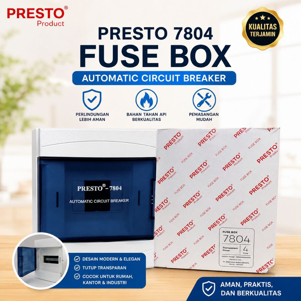 Box MCB Tanam 4 grup merk Presto PLN Heles Inbow Fuse Group