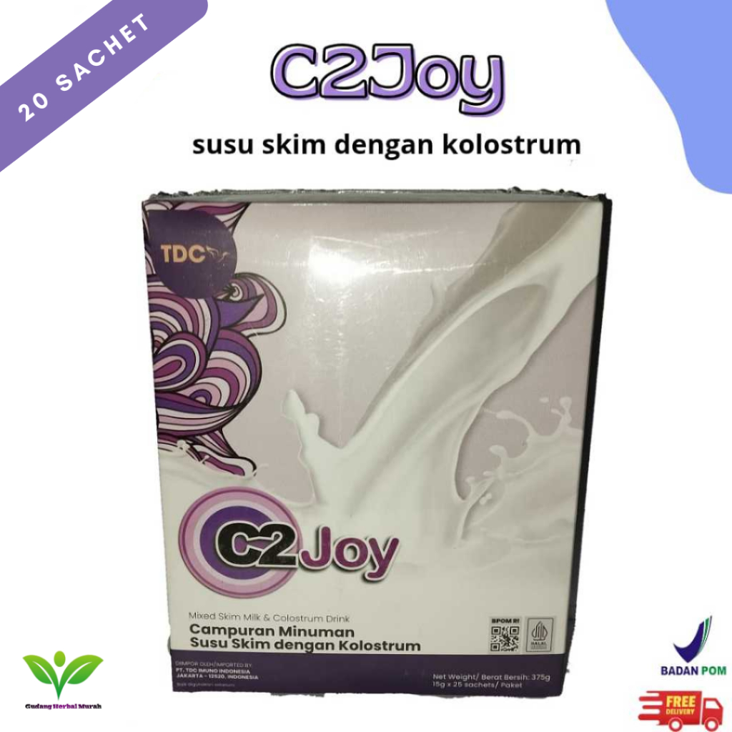 C2JOY Susu Skim dengan kolostrum 20sachet