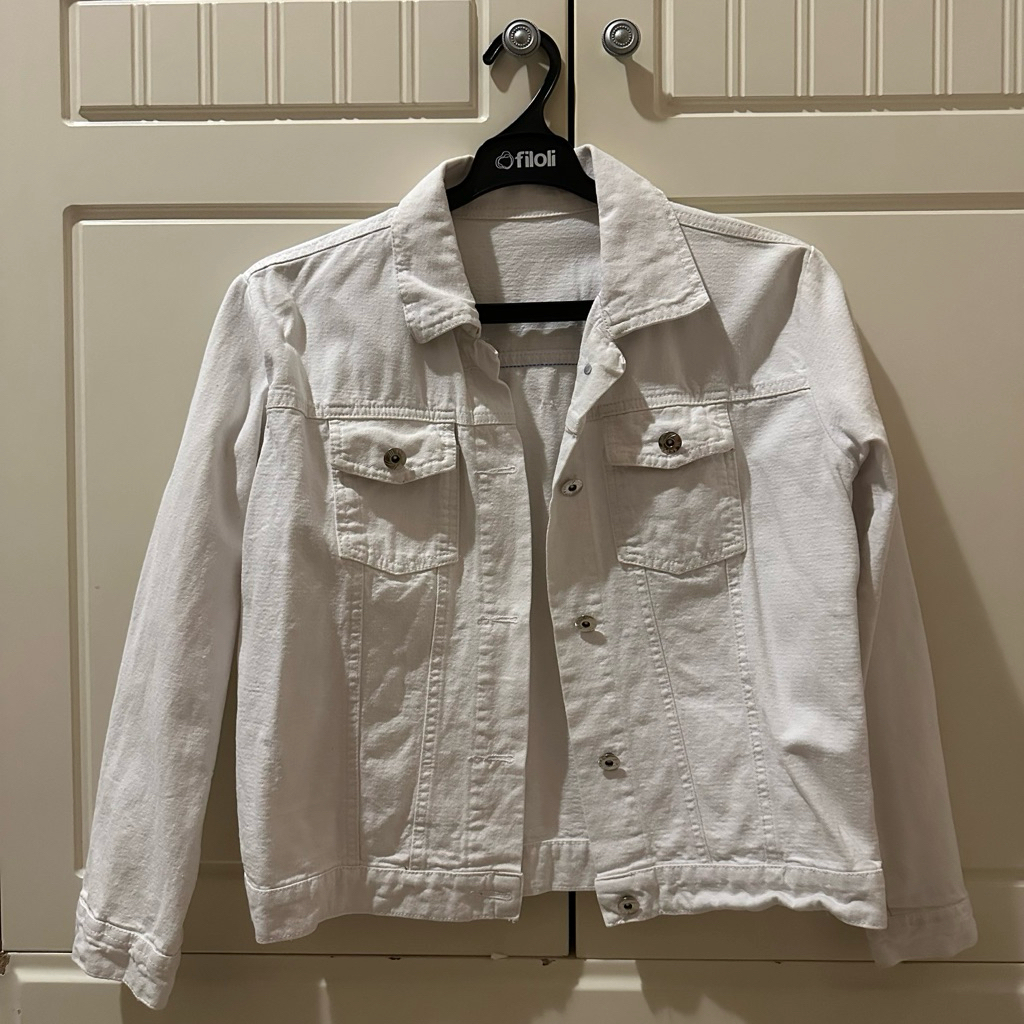 preloved outer denim — white denim