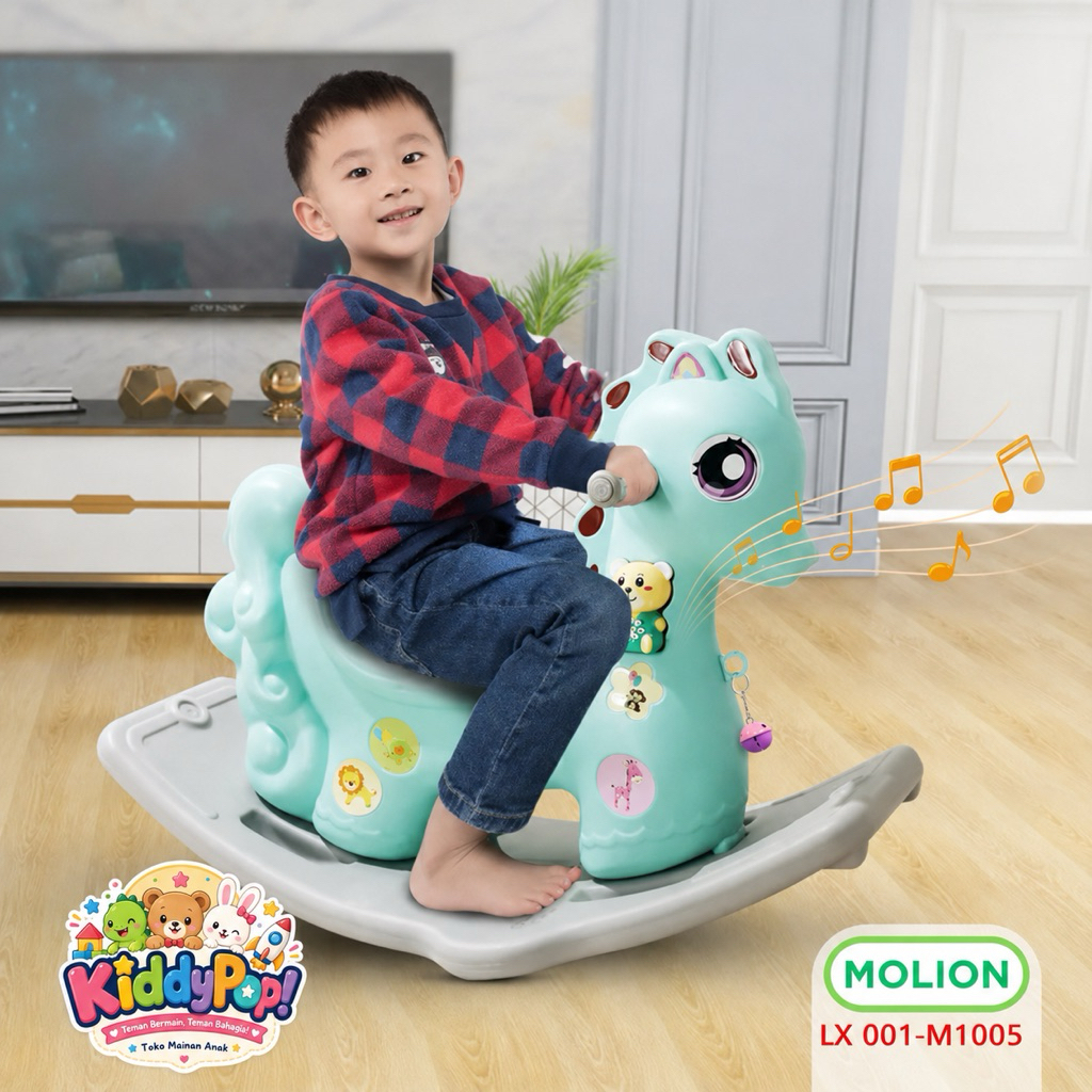 Rocking Horse M1005 Kuda Goyang Anak Musik Plastik HDPE Mainan Bayi Balita