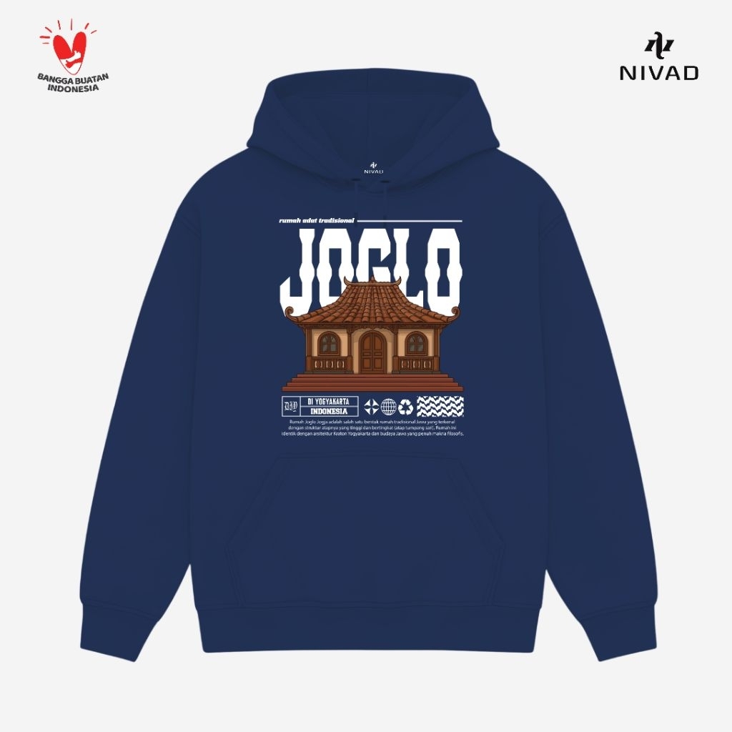 Nivad Sweater Hoodie Ruma Adat Tradisional Yogyakarta Joglo