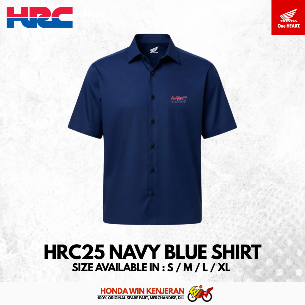 KEMEJA HONDA HRC25 NAVY BLUE SHIRT ORIGINAL