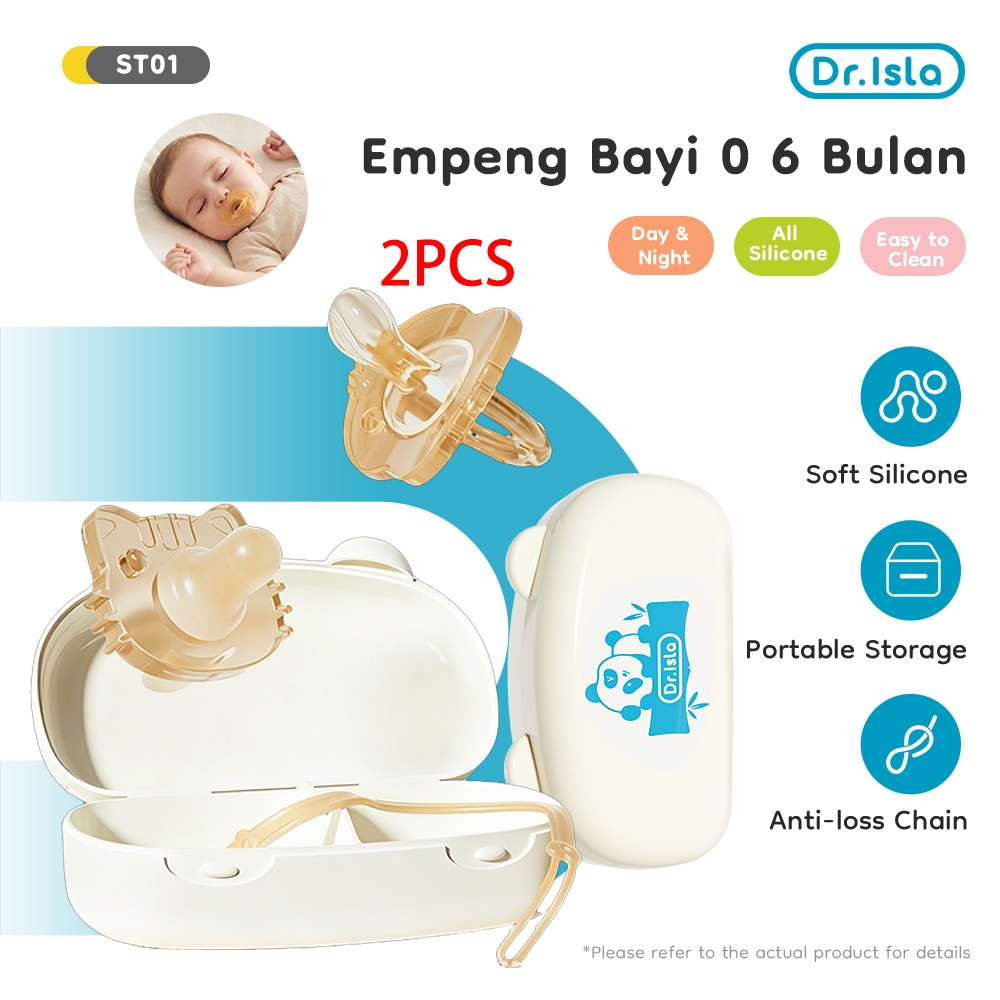 Dr.isla Empeng Bayi 0 6 Bulan 2PCS - Orthodontic Design - Anti Gigi Tonggos - Food Grade BPA Free