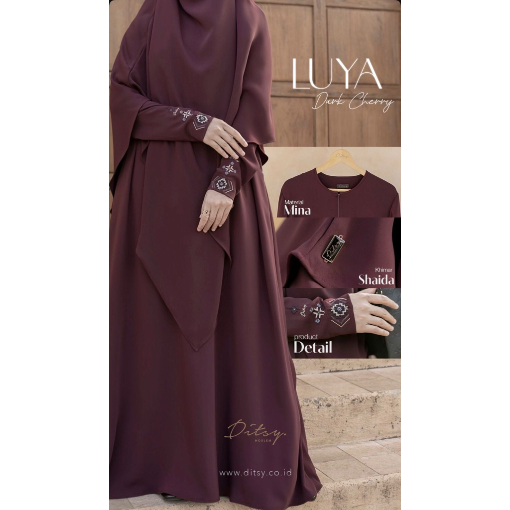 DITSY MOSLEM & KHIMAR  LUYA DARK CHERRY, SHAIDA MINA DARK CHERRY