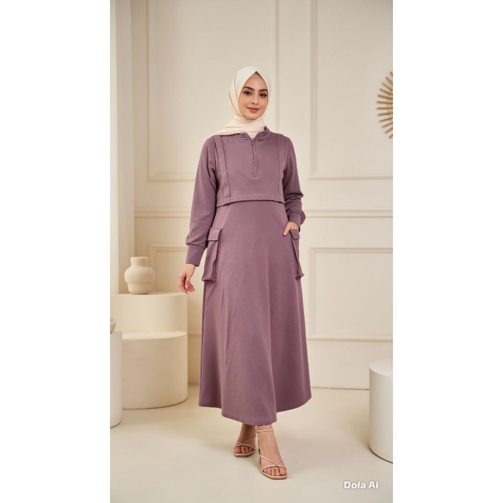 PL GAMIS BABY KNIT by ALEVA Warna MAUVE MASIH BAGUS BGT
