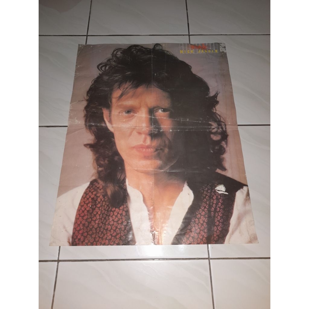 Poster lawas dari majalah HAI - Mick Jagger (Belakang polos, minus)