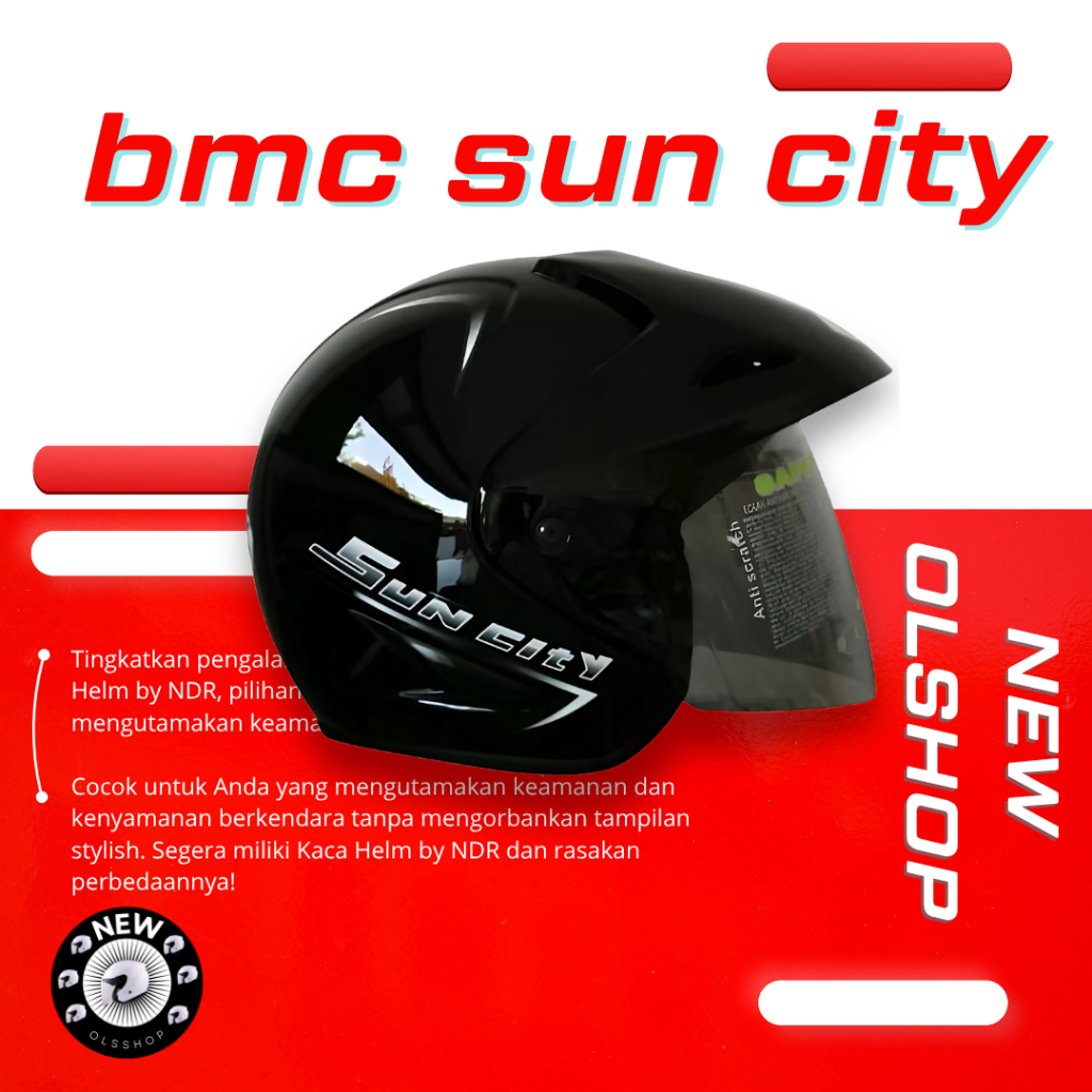 Kaca Helm BMC SUN CITY Visor Helmet Berkualitas