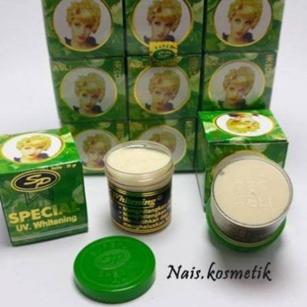 cream sp e bunga hijau dan hitam
