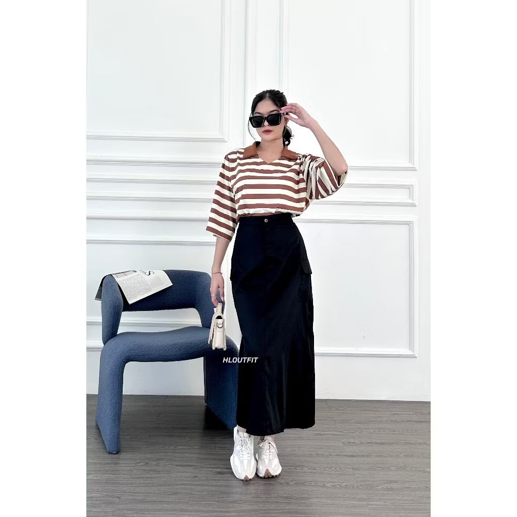 Prelove Rok Cargo HL Outfit, HL Highwaist, Good Condition