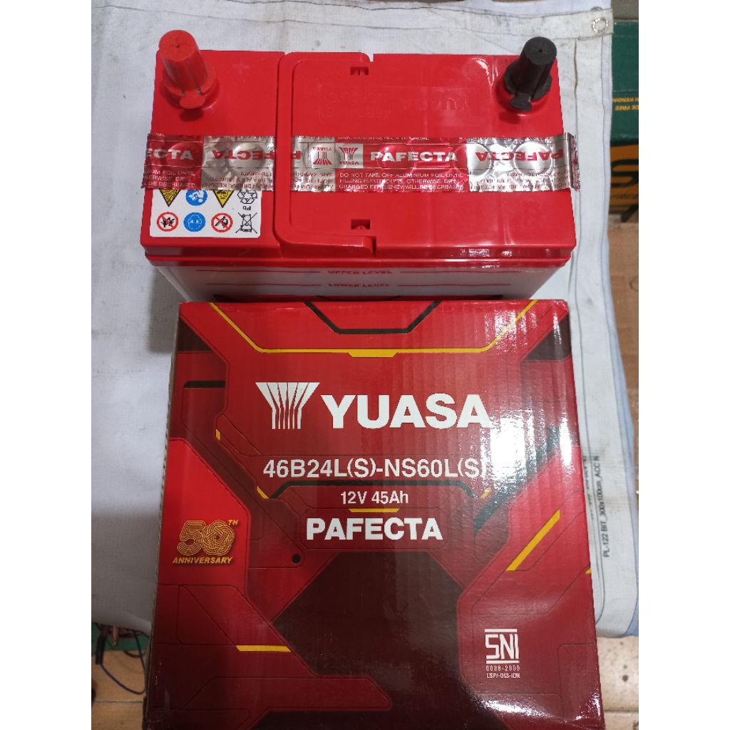 AKI BATERAI MOBIL BASAH YUASA NS60LS 46B24LS 12V 45AH CRV INNOVA HRV WULING
