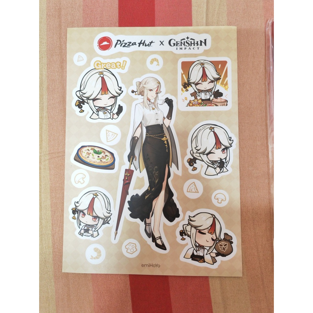 Genshin Impact x Pizza Hut Official Merchandise Sticker Sheet