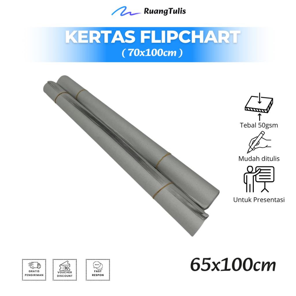 Kertas Flipchart 65x100cm / Kertas Flip chart / Kertas Koran Buram / Kertas Plano 70x100cm / Kertas 