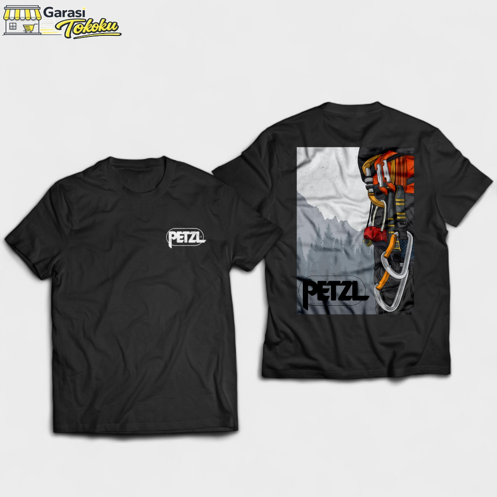 garasi tokoku baju kaos pendaki gunung unisex pria dan wanita petzl cotton combed 24s