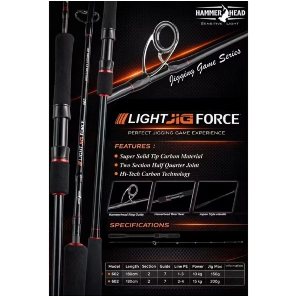 Joran Light jig force Hamerhead Jigging Carbon solid
