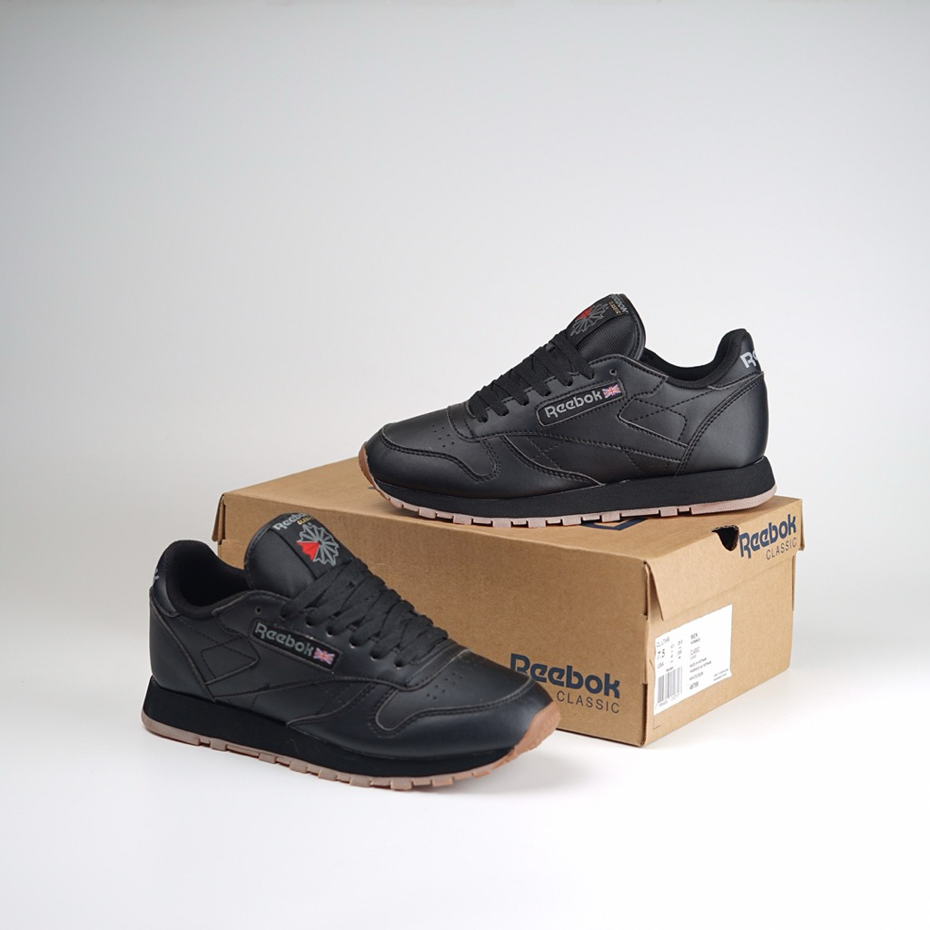 ( BDGSNKRS ) Sepatu Reebok Classic Leather Black Gum