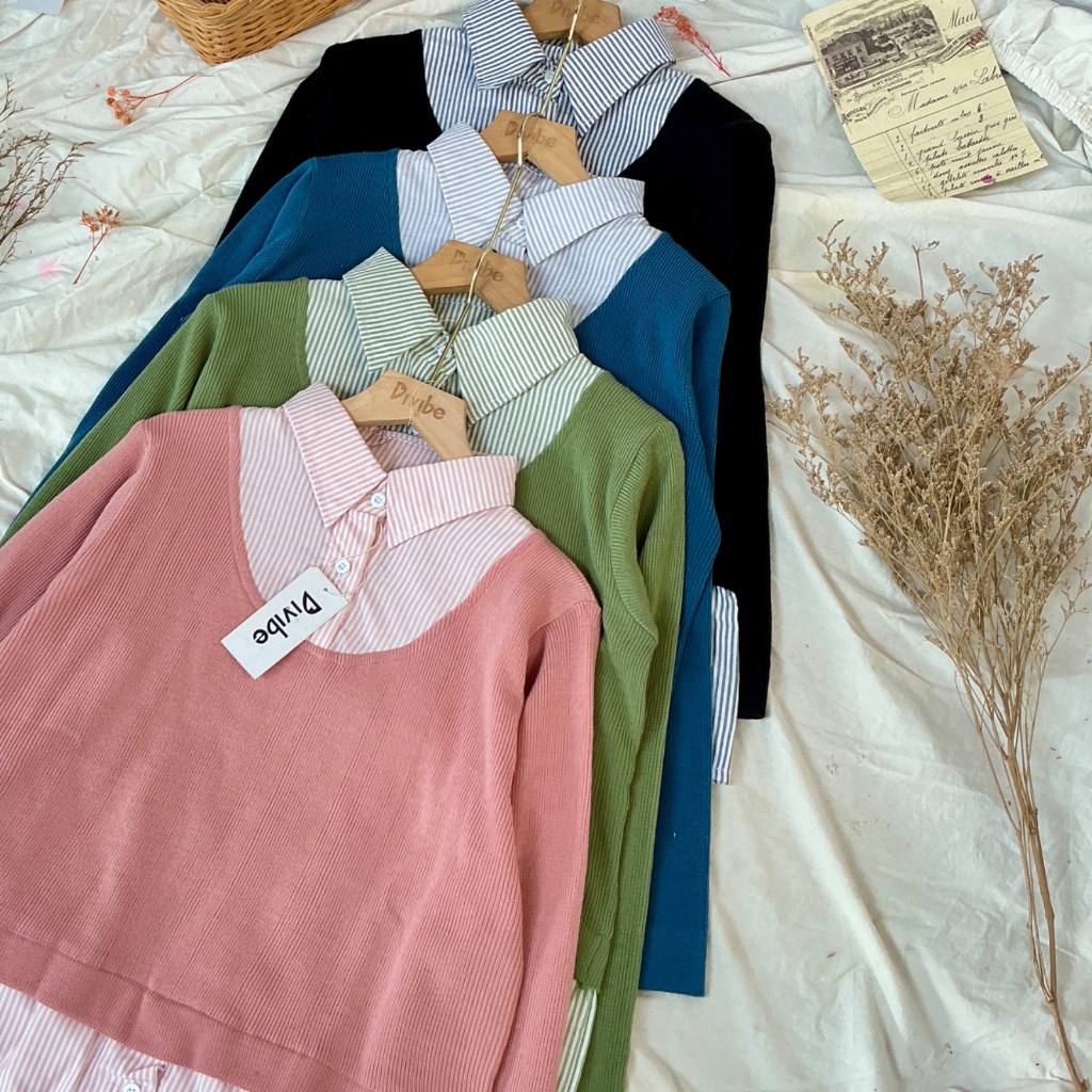 Xaviera Polo Knit - Polo Rajut Wanita - Kemeja Rajut