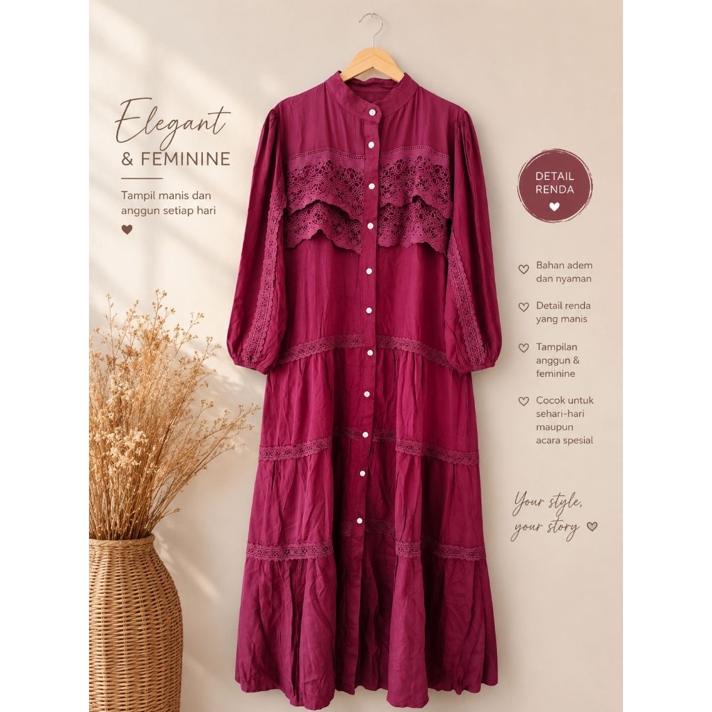 GAMIS WANITA SIMPLE ELEGAN / BAJU KONDANGAN/ GAMIS KONDANGAN