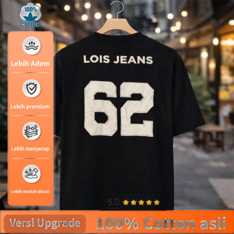 Kaos Hitam Lois Jeans 62 - 100% Katun Premium Adem Nyaman