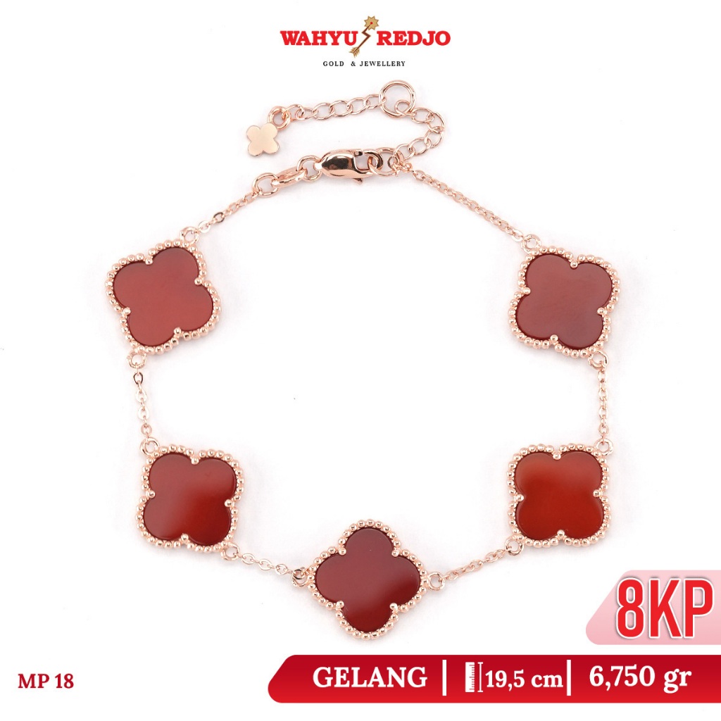 Gelang Bunga Merah Emas Kadar 8KpWahyu Redjo