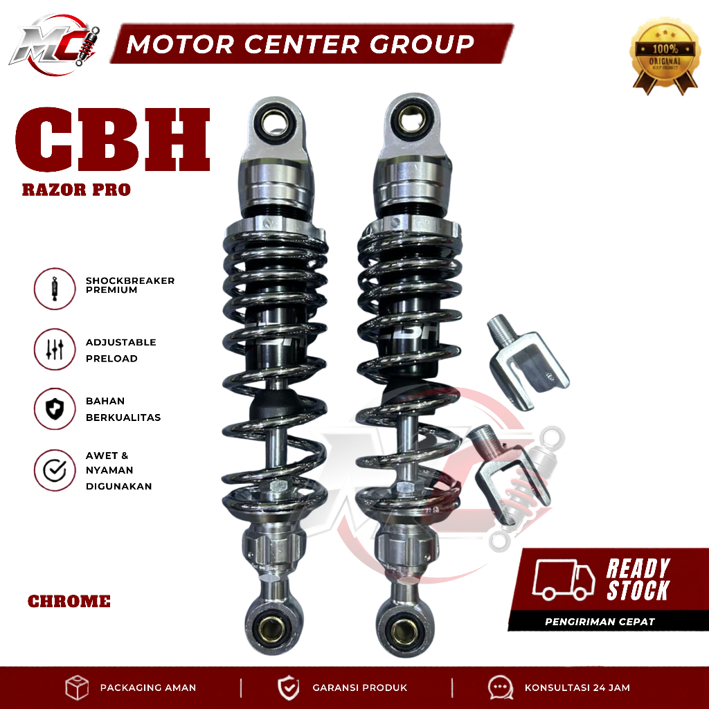 [GS] Shockbreaker CBH Tipe Razer Double Shock Non Tabung 280mm 300mm 320mm 340mm NMAX Jupiter Z Mx K