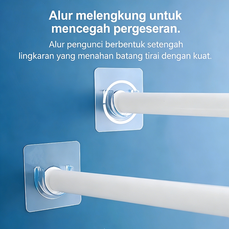 Bracket Tiang Kolong Dapur Kamar Mandi Bracket Tiang Fleksibel Gorden Bracket Gantungan