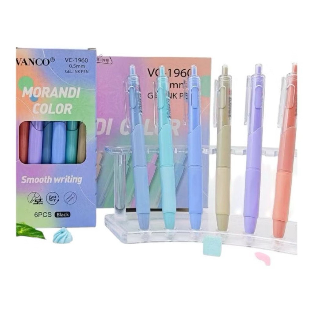 (1Pack 6pcs) Pulpen Gel Klik VANCO VC-1960
