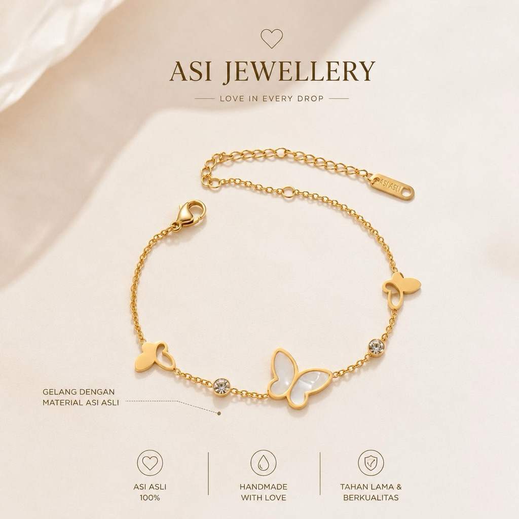 Breastmilk Memorial Jewelry – Gelang ASI Kupu Custom