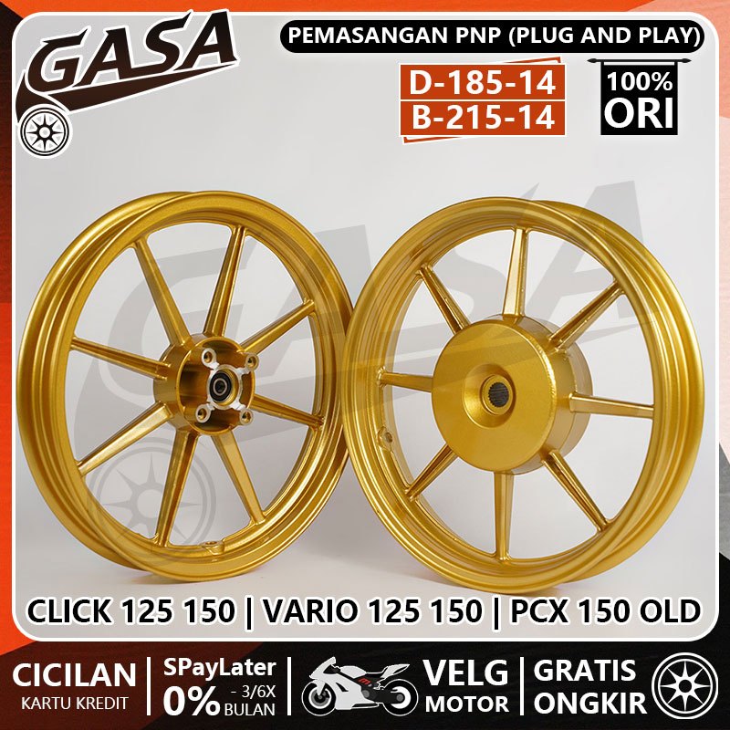 VELG BIKINGBOY PALANG 8 RING 14 Untuk Click Vario 125/150, Pcx 150 Old Velg Racing Ukuran Set 185*14