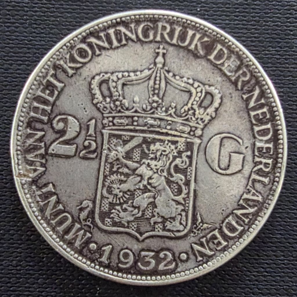 Koin Perak 2½ Gulden 1932 Wilhelmina