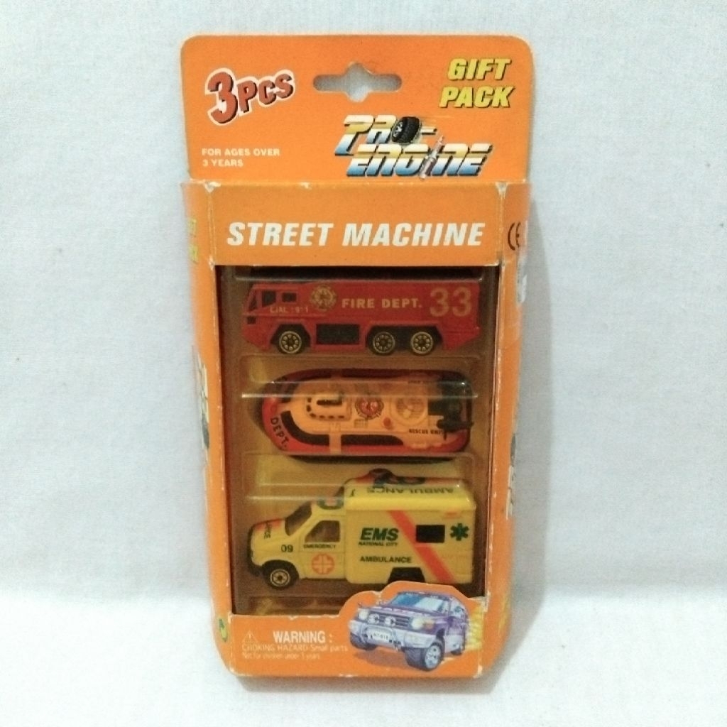 Pioneer Pro Engine Gift Pack Street Machine - Fire Dept. Ambulance - Pack Isi 3 Pcs - Diecast Skala 