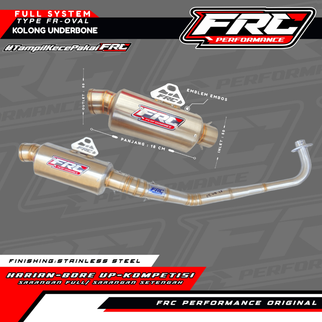 Knalpot FRC Performance Fullsystem – Model Kolong Underbone Type: FR OVAL – by FRC PERFORMANCE.