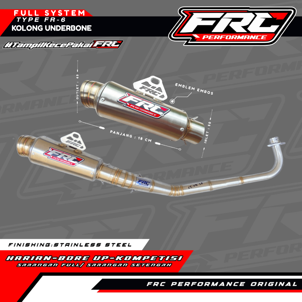 Knalpot FRC Performance Fullsystem – Model Kolong Underbone Type: FR 6 – by FRC PERFORMANCE.