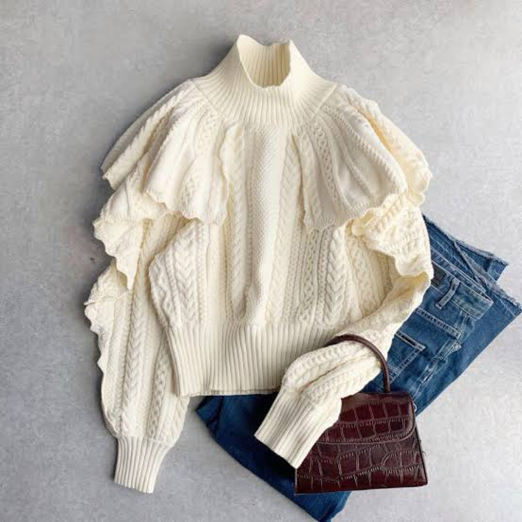 SNIDEL SWEATER RUFFLE RARE