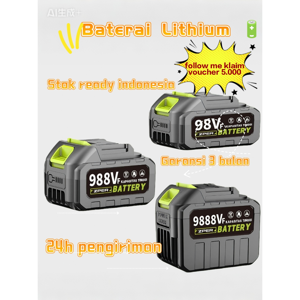 ZPER Charger Makita Lithium Bor Baterai 12V/16.8V/98VF/988VF/9888VF Cordless Kompatibel
