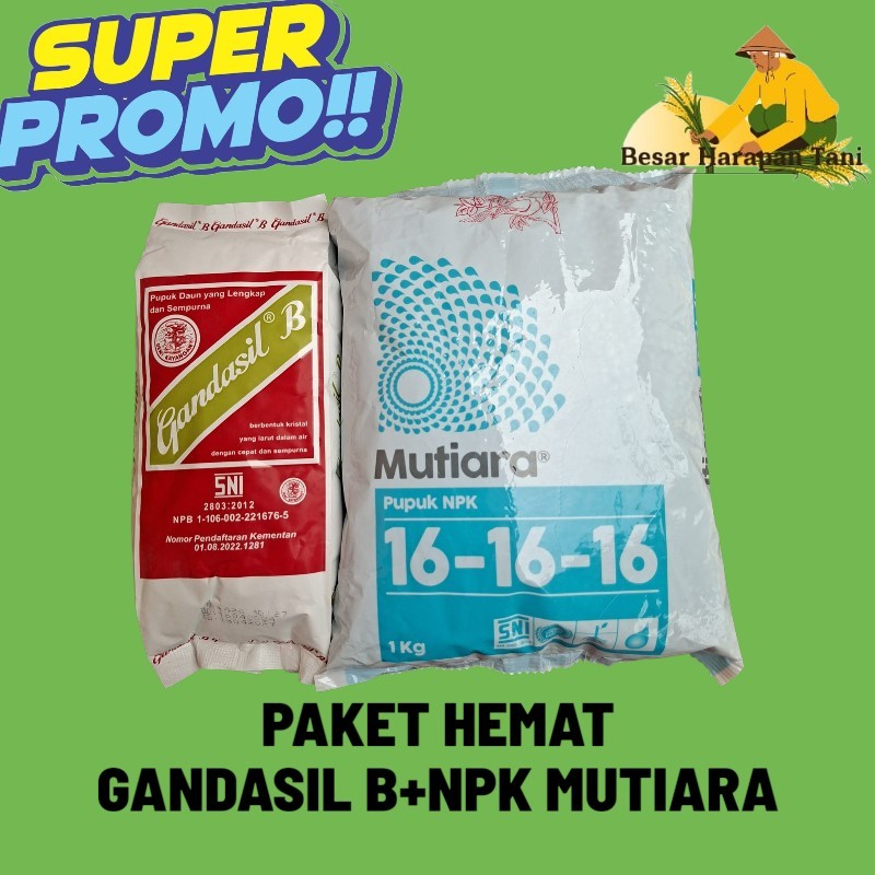 Paket HematPupuk Gandasil B Kemasan 500 Gram+Pupuk Mutiara Npk 161616 1KG Bisa cod