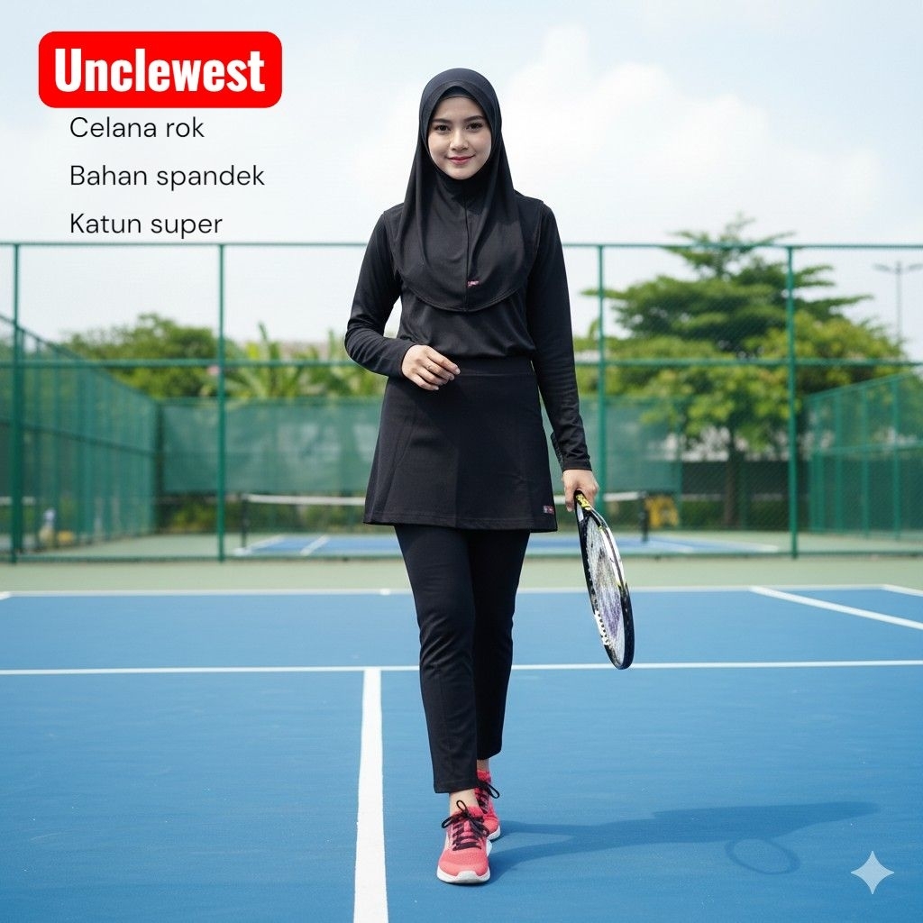 celana senam wanita rok sambung spandek unclewest