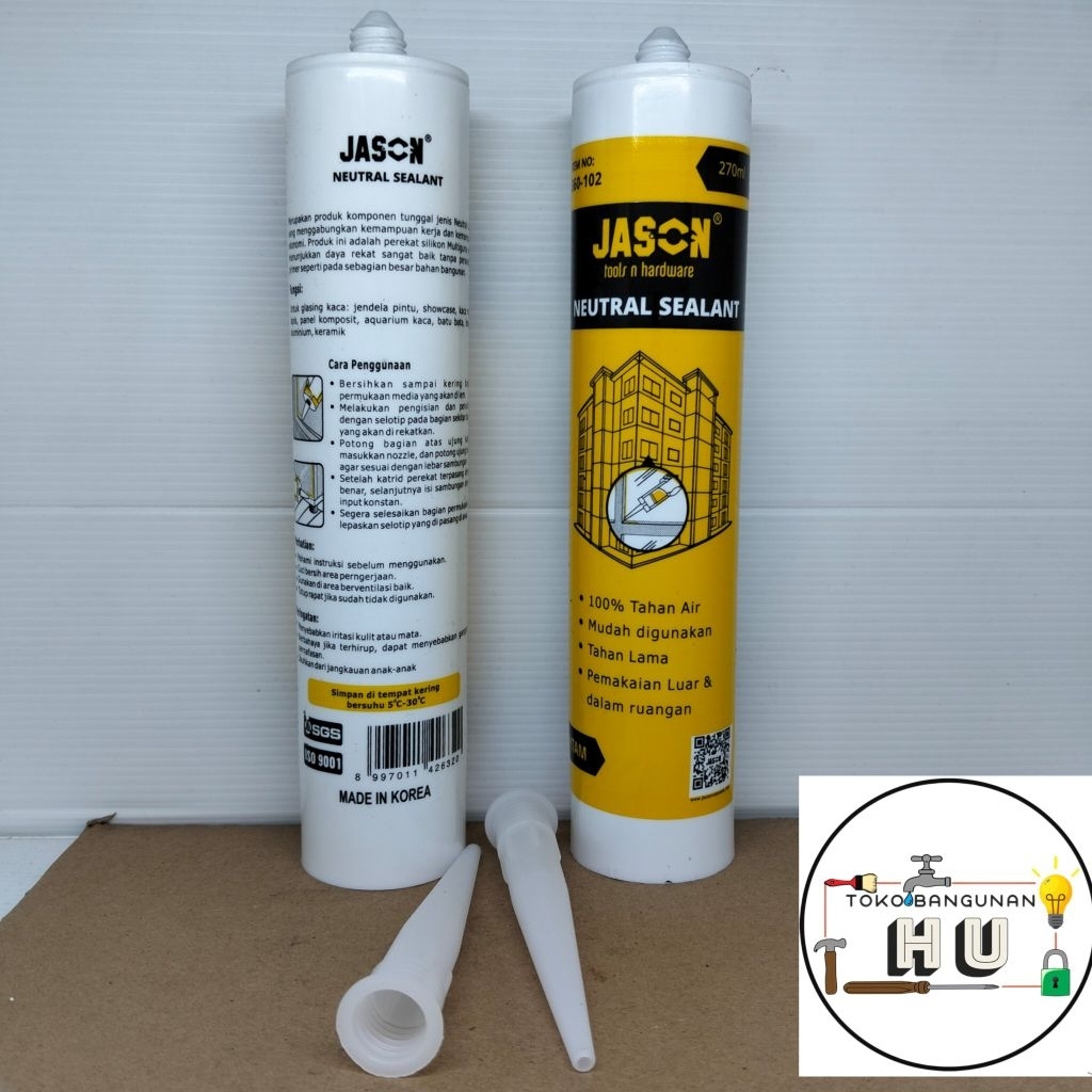 Lem Silicone / Sealant / Kaca JASON (Non Asam / Netral)