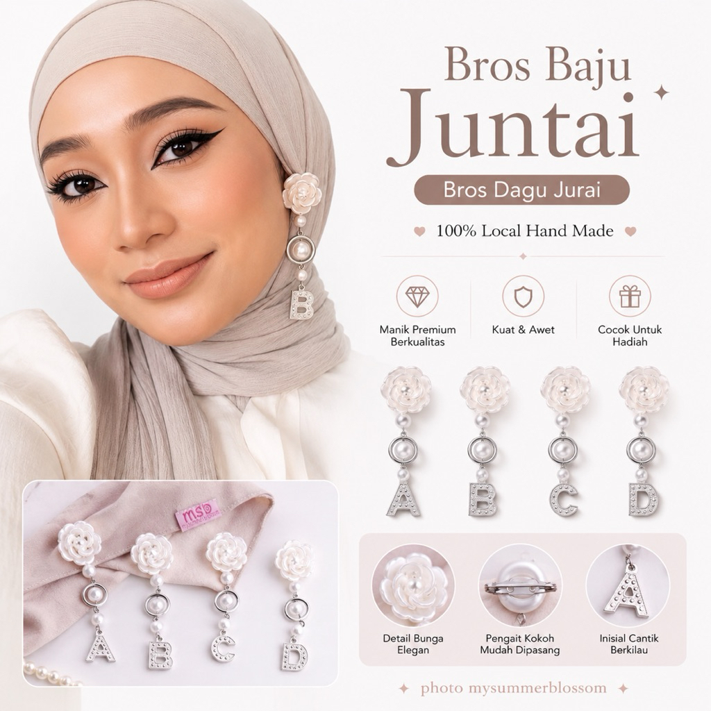 Bros Juntai Bross Nama Bros Dagu Jurai  Bross Jutai  Brooch Huruf Alfabet