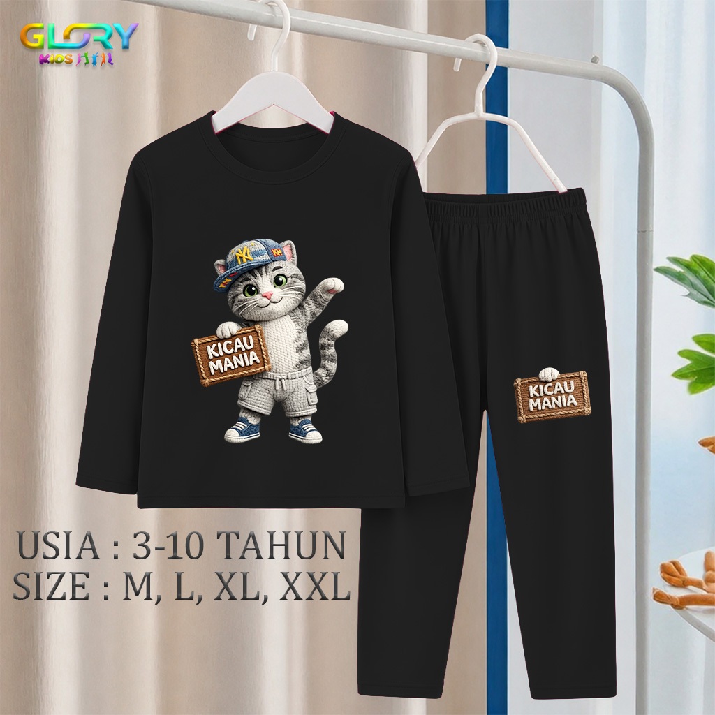 Kicau Mania Setelan Anak Laki Laki Lengan Panjang Anak Usia 3-10 Tahun Gambar Kicau Mania