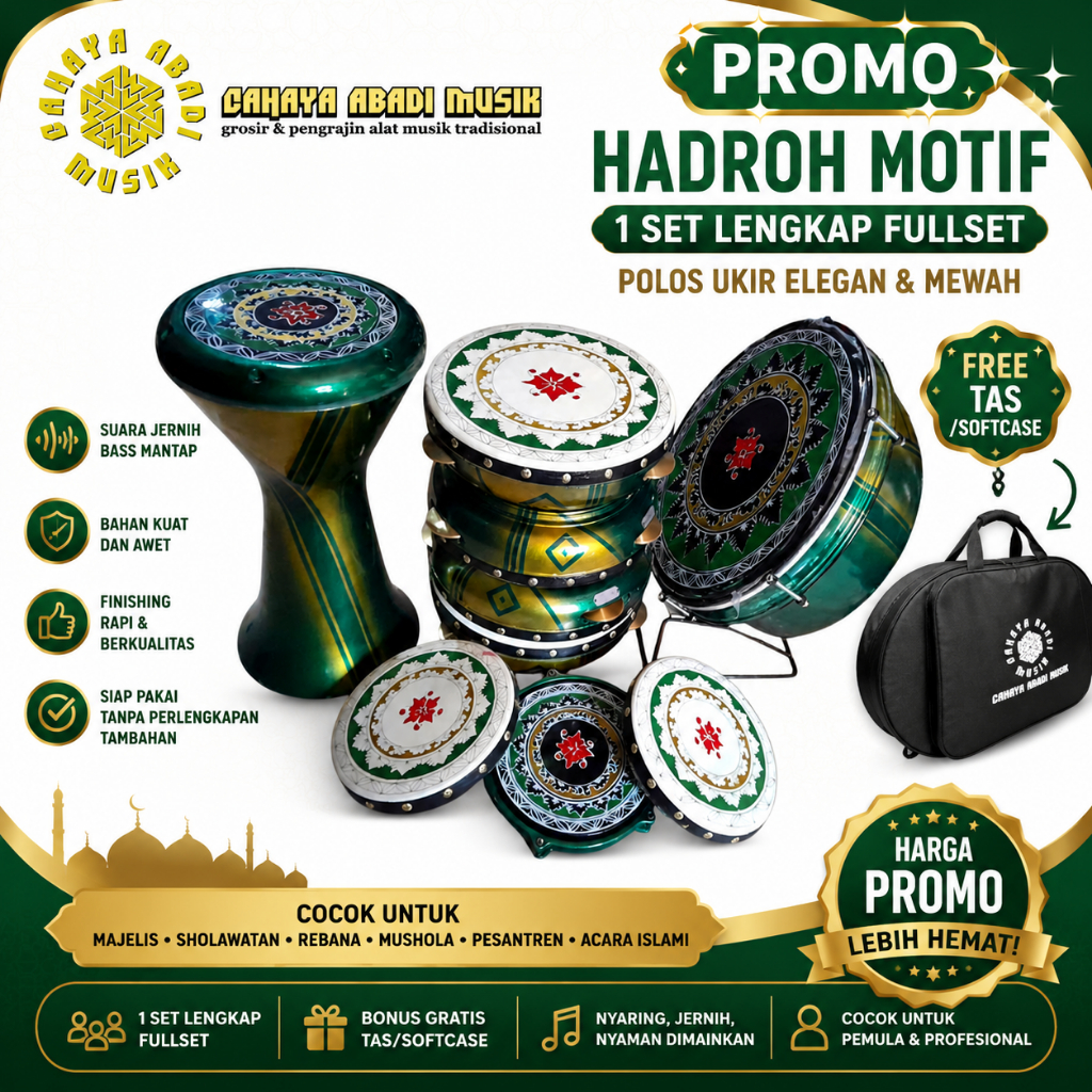 Promo Alat Hadroh 1 set motif Jepara