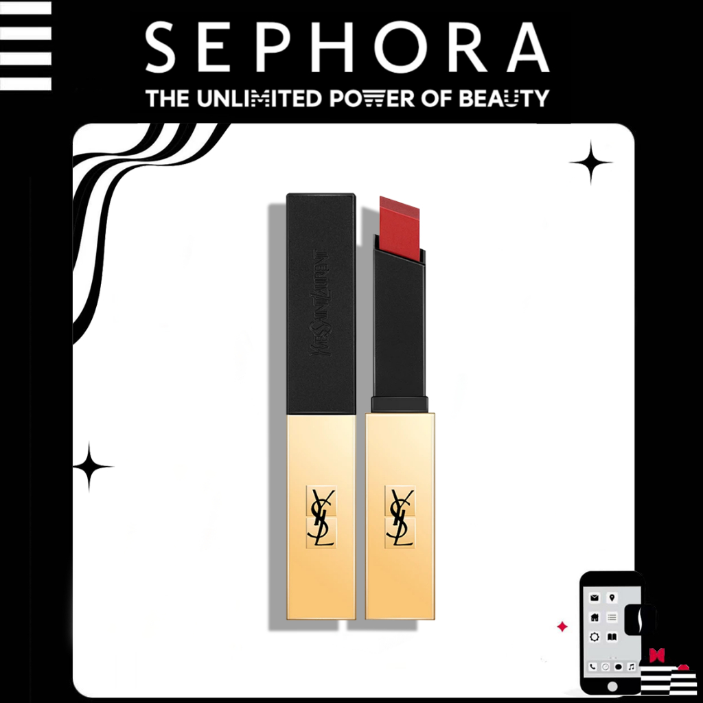 YSL Lipstik --Kotak Hadiah/Yves.Saint.Laurent The Slim Matte Longwear Lipstick/Kotak Super-Slim Yang