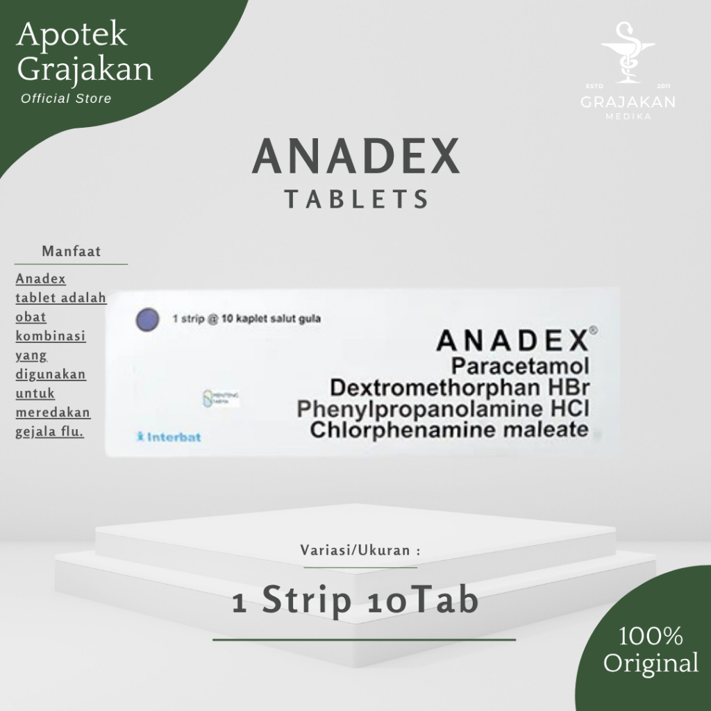 Anadex 1 Strip 10 Tablet - Ampuh Mengatasi Gejala Flu